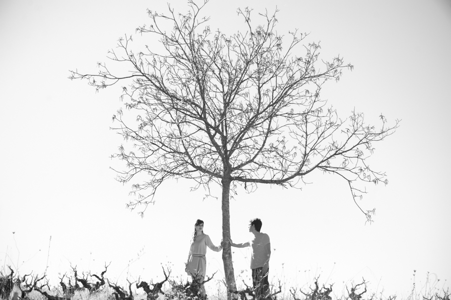 Noemie Artycam fotografia fotografos boda leon preboda campo blanco negro arbol