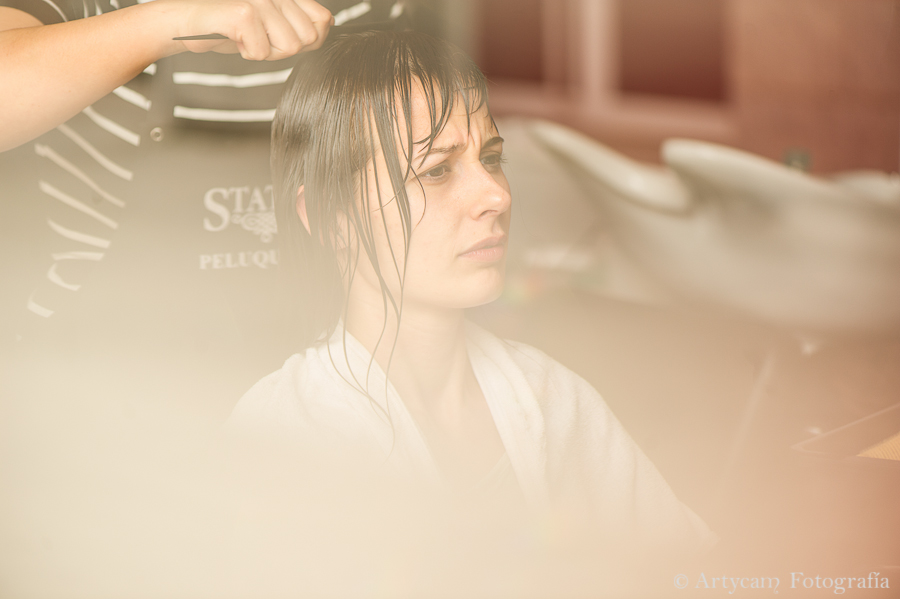 Artycam Fotografia peluquería novia lavar pelo
