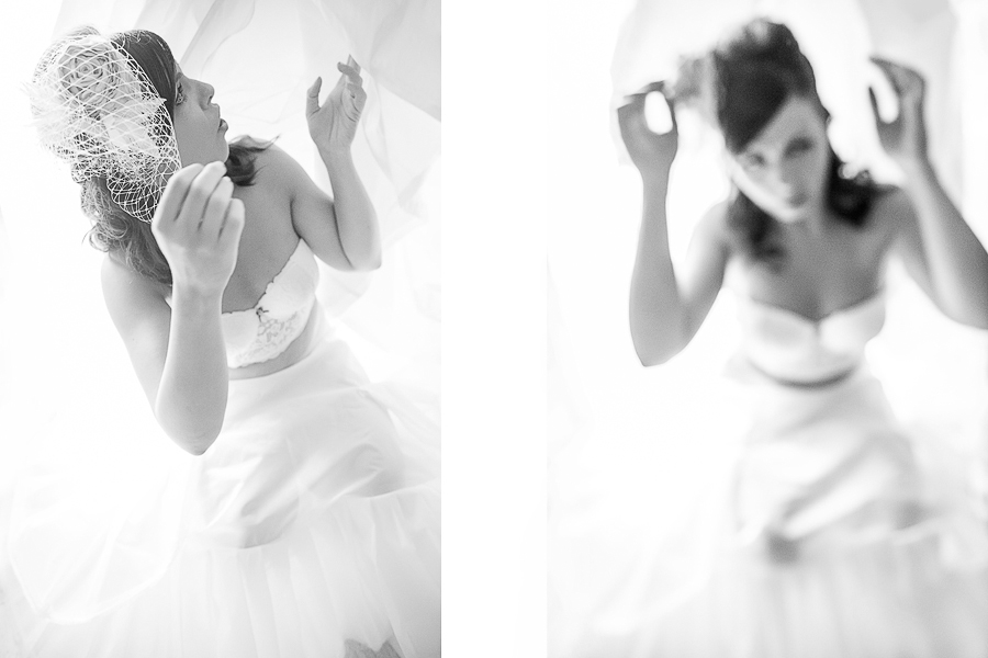 novia tocado vistiendose blanco negro artycam fotografía Santander León